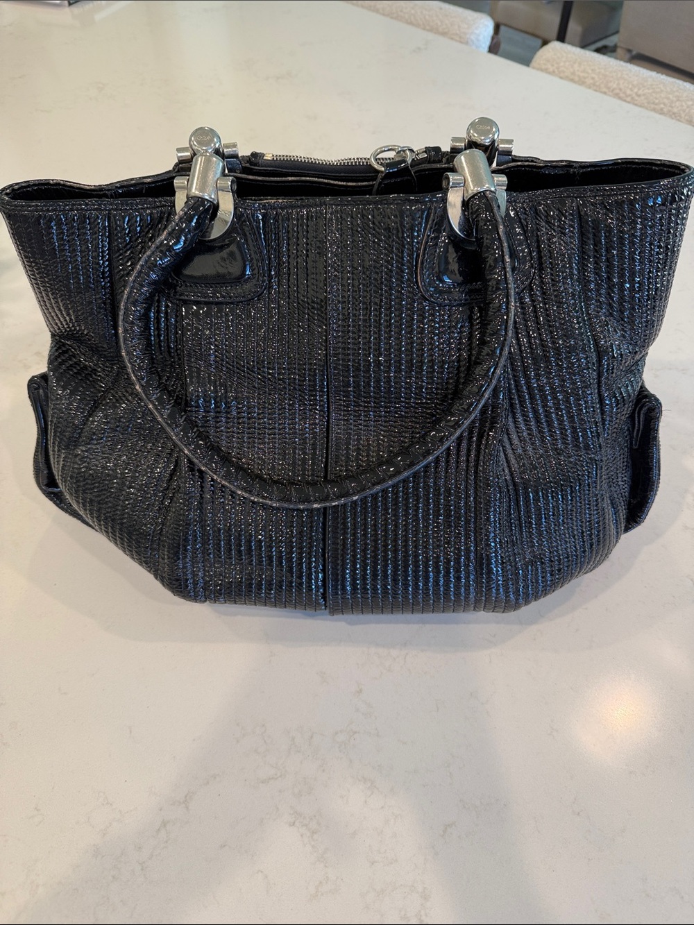 Chloe Heloise Black Patent Leather Shoulder bag-Vintage Circa 2006 NYC